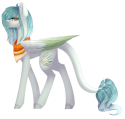 Size: 3906x3721 | Tagged: safe, artist:ohhoneybee, oc, oc only, oc:lilinysha frost, pegasus, pony, clothes, colored wings, female, high res, mare, multicolored wings, scarf, simple background, solo, transparent background