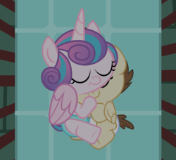 Size: 1793x1635 | Tagged: safe, alternate version, artist:babyshy, pound cake, princess flurry heart, pony, g4, baby, baby pony, crib, cuddling, cute, cute foals, diaper, female, flurrybetes, male, poundabetes, ship:poundflurry, shipping, show accurate, sleeping, straight