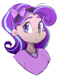 Size: 1024x1320 | Tagged: safe, artist:beashay, starlight glimmer, human, g4, bust, clothes, female, humanized, portrait, simple background, solo, transparent background