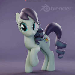 Size: 512x512 | Tagged: safe, alternate version, artist:therealdjthed, coloratura, earth pony, pony, g4, 3d, 3d model, animated, blender, blender cycles, blinking, cute, cycles render, female, gif, idle, idle animation, looking at you, mare, model:djthed, patreon, patreon logo, perfect loop, raised hoof, rara, rarabetes, simple background, smiling, solo