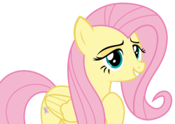 Size: 4216x2981 | Tagged: safe, artist:sketchmcreations, fluttershy, pony, fame and misfortune, g4, raised hoof, simple background, smiling, transparent background, vector