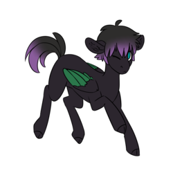 Size: 1024x1024 | Tagged: safe, artist:cinnamonsparx, oc, oc only, oc:electric night, pegasus, pony, colored wings, colt, male, multicolored wings, one eye closed, simple background, solo, transparent background, wink