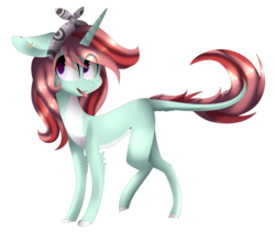 Size: 3439x2905 | Tagged: safe, artist:hyshyy, oc, oc only, pony, unicorn, female, high res, mare, side view, simple background, solo, tongue out, transparent background, transparent mane