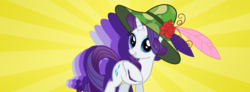 Size: 6000x2202 | Tagged: safe, artist:are-you-jealous, rarity, pony, dragonshy, g4, female, hat, high res, solo, vector