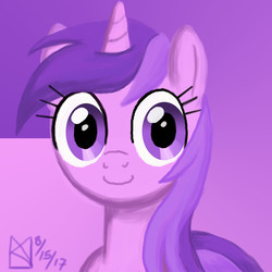 Size: 1500x1500 | Tagged: safe, artist:kelseyleah, amethyst star, sparkler, pony, unicorn, g4, bust, female, mare, portrait, solo