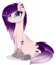 Size: 1024x1186 | Tagged: safe, artist:little-sketches, oc, oc only, oc:pearl dream, pegasus, pony, commission, female, gradient hooves, gradient mane, hair over one eye, mare, simple background, sitting, solo, transparent background