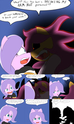 Size: 2400x4000 | Tagged: safe, artist:jake heritagu, diamond tiara, scootaloo, pony, comic:ask motherly scootaloo, g4, aura, clothes, comic, dress, fangs, motherly scootaloo, red eyes, silhouette