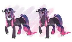 Size: 1024x597 | Tagged: safe, artist:sleepydemonmonster, oc, oc:everest, pony, next generation, offspring, parent:lord tirek, parent:twilight sparkle, parents:twirek, tartarus