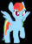 Size: 586x800 | Tagged: safe, artist:galawaille, rainbow dash, pony, g4, 3d, animated, black background, blender, blinking, breathing, cel shading, female, gif, simple background