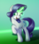 Size: 700x800 | Tagged: safe, artist:klemm, rarity, pony, unicorn, g4, inspiration manifestation, atg 2017, female, glowing horn, green, horn, inspirarity, mare, newbie artist training grounds, open mouth, possessed, raised hoof, simple background, smiling, solo