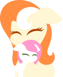Size: 3177x3865 | Tagged: safe, artist:candysweets90240, oc, oc only, oc:candy sweets, oc:little cutie, earth pony, pony, eyes closed, high res, hug, simple background, transparent background