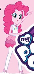 Size: 480x1033 | Tagged: safe, pinkie pie, equestria girls, g4, my little pony equestria girls: better together, clothes, geode of sugar bombs, my little pony logo, my little pony through the years, new outfit, pantyhose, pony history, skirt, solo focus, spoiler, tutu