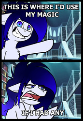 Size: 3661x5308 | Tagged: safe, artist:duop-qoub, oc, oc only, oc:paradoxia, earth pony, pony, angry, chest fluff, female, floppy ears, if i had one, image macro, mare, meme, pointing, solo, the fairly oddparents, unicorn master race
