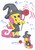 Size: 2084x2977 | Tagged: safe, fluttershy, pony, g4, flutterwitch, high res, japanese, just kidding, mwahahaha, simple background, traditional art, white background