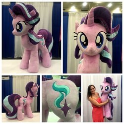 Size: 1600x1600 | Tagged: safe, artist:equinepalette, starlight glimmer, human, pony, unicorn, bronycon, bronycon 2017, g4, convention, cutie mark, female, irl, irl human, life size, mare, photo, plushie