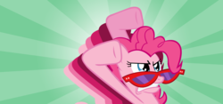 Size: 5000x2333 | Tagged: safe, artist:are-you-jealous, pinkie pie, earth pony, pony, dragonshy, g4, female, high res, solo, sunglasses