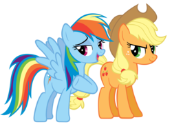 Size: 5000x3797 | Tagged: safe, artist:are-you-jealous, applejack, rainbow dash, earth pony, pegasus, pony, g4, absurd resolution, female, mare, simple background, transparent background, vector