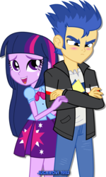 Size: 1600x2664 | Tagged: safe, artist:jucamovi1992, flash sentry, twilight sparkle, equestria girls, g4, angry, blushing, duo, female, male, ship:flashlight, shipping, simple background, straight, sweat, sweatdrop, transparent background, vector