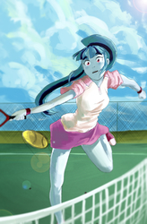 Size: 1900x2897 | Tagged: safe, artist:amazingpuffhair, sonata dusk, equestria girls, g4, my little pony equestria girls: rainbow rocks, clothes, cloud, converse, female, shoes, skirt, sneakers, solo, tennis, tennis ball, tennis racket