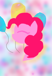 Size: 557x810 | Tagged: safe, artist:creamyfairy, pinkie pie, g4, balloon, eyes closed, wallpaper