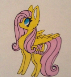 Size: 258x280 | Tagged: safe, artist:delicatedoggodraw, fluttershy, pegasus, pony, g4, chest fluff, female, sketch, solo, traditional art