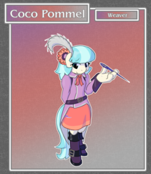 Size: 1688x1950 | Tagged: safe, artist:brownie-bytes, coco pommel, earth pony, anthro, unguligrade anthro, g4, crossover, female, final fantasy, solo, weaver