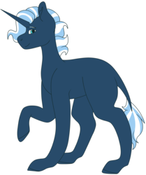 Size: 3016x3600 | Tagged: safe, artist:midnight-drip, oc, oc only, oc:kalypso, pony, unicorn, high res, magical lesbian spawn, male, offspring, parent:nightmare moon, parent:trixie, raised hoof, simple background, solo, stallion, white background