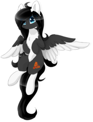 Size: 2264x2976 | Tagged: safe, artist:little-sketches, oc, oc only, oc:nora, pegasus, pony, colored wings, commission, female, high res, mare, multicolored wings, simple background, smiling, solo, spread wings, transparent background, wings