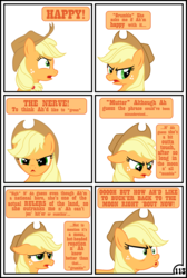 Size: 3254x4837 | Tagged: safe, artist:gutovi, applejack, earth pony, pony, comic:why me!?, g4, angry, applejack's hat, comic, cowboy hat, dialogue, dream, hat, simple background, white background