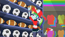 Size: 1400x793 | Tagged: safe, screencap, rainbow dash, epic fails, equestria girls, g4, my little pony equestria girls: summertime shorts, converse, female, football, shoes, sneakers