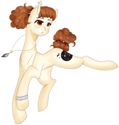 Size: 1247x1304 | Tagged: safe, artist:clefficia, oc, oc only, oc:clarity, earth pony, pony, female, freckles, mare, raised leg, simple background, solo, transparent background