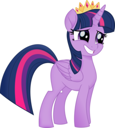 Size: 4452x4943 | Tagged: safe, artist:lydianyan, twilight sparkle, alicorn, pony, g4, my little pony: the movie, absurd resolution, awkward smile, crown, female, jewelry, mare, missing cutie mark, regalia, simple background, smiling, solo, transparent background, twilight sparkle (alicorn), vector
