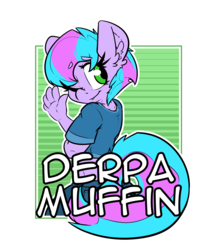 Size: 2100x2400 | Tagged: safe, artist:bbsartboutique, oc, oc only, oc:trilly taffy, anthro, anthro oc, badge, clothes, con badge, female, high res, multicolored hair, multicolored tail, one eye closed, smiling, waving, wink