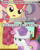 Size: 800x1000 | Tagged: safe, edit, edited screencap, screencap, apple bloom, sweetie belle, pony, unicorn, g4, my little pony: friendship is magic, one bad apple, caption, comic, female, filly, horror story, image macro, meme