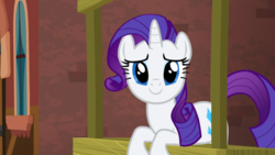 Size: 1280x720 | Tagged: safe, screencap, rarity, pony, unicorn, g4, made in manehattan, c:, cute, female, looking at you, mare, raribetes, smiling, solo