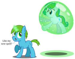 Size: 2950x2300 | Tagged: safe, artist:bladedragoon7575, oc, oc only, oc:balance blade, oc:delphina depths, pony, bubble, floating, high res, in bubble, magic, magic bubble, simple background, transparent background