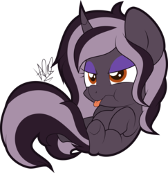 Size: 3239x3334 | Tagged: safe, artist:natusoulsilver, oc, oc only, oc:alcmene, pony, unicorn, chibi, eyeshadow, high res, makeup, simple background, solo, tongue out, transparent background