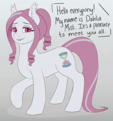 Size: 2802x3000 | Tagged: safe, artist:askamberfawn, oc, oc only, oc:dahlia mist, hybrid, pony, adoptable, ear tufts, female, high res, mare, slit pupils, solo