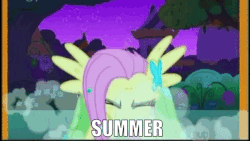 Size: 600x338 | Tagged: safe, edit, edited screencap, screencap, fluttershy, pony, g4, the best night ever, angry, animated, august, back to school, female, flutterrage, funny, gif, holiday, july, love me, meme, school holidays, school term, summer, summer vacation, united states, you're going to love me