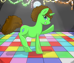 Size: 1400x1200 | Tagged: safe, artist:violentdreamsofmine, oc, oc only, oc:groovy brown, pony, unicorn, disco, female, mare, solo