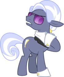Size: 6400x7703 | Tagged: safe, artist:parclytaxel, hoity toity, earth pony, pony, g4, honest apple, .svg available, absurd resolution, insulted, looking back, male, raised hoof, simple background, solo, stallion, sunglasses, transparent background, vector