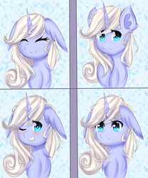 Size: 5000x6000 | Tagged: safe, artist:shimayaeiko, oc, oc only, oc:moonbow, pony, unicorn, absurd resolution, blushing, crying, cute, embarrassed, expressions, floppy ears, happy, sad, solo, worried, ych result