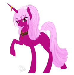 Size: 1220x1229 | Tagged: safe, artist:basykail, oc, oc only, pony, unicorn, concave belly, female, horn, horn ring, jewelry, looking at you, mare, raised hoof, simple background, slender, smiling, solo, thin, transparent background