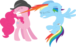 Size: 3584x2252 | Tagged: safe, artist:porygon2z, pinkie pie, rainbow dash, pony, g4, mmmystery on the friendship express, abuse, dashabuse, high res, simple background, transparent background, vector