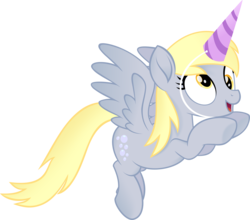 Size: 5090x4472 | Tagged: safe, artist:lydianyan, derpy hooves, pony, g4, my little pony: the movie, absurd resolution, female, flying, hat, movie accurate, party hat, png, simple background, solo, transparent background, underhoof, vector