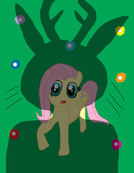 Size: 2665x3441 | Tagged: safe, artist:sb1991, fluttershy, jackalope, pony, g4, flower, high res, shadow, story included, surprised