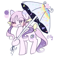 Size: 651x622 | Tagged: safe, artist:windymils, oc, oc only, oc:eilly, earth pony, pony, female, mare, one eye closed, open mouth, smiling, solo, umbrella, wink