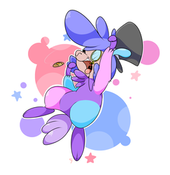Size: 2088x2151 | Tagged: safe, artist:chaosllama, oc, oc only, llama, them's fightin' herds, big smile, cartoony, cigar, colorful, community related, evil, floating, fluffy, grin, hat, high res, hooves in air, leaping, minimalist, modern art, monocle, non-pony oc, original character do not steal, simple background, smiling, smoke, stars, teeth, tfh oc, tongue out, top hat