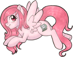 Size: 929x720 | Tagged: safe, artist:bumblebun, oc, oc only, oc:peach hack, pegasus, pony, badge, simple background, solo, traditional art, transparent background