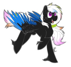 Size: 958x908 | Tagged: safe, artist:mad-maker-cat, oc, oc only, pegasus, pony, colored wings, female, mare, multicolored wings, simple background, solo, white background